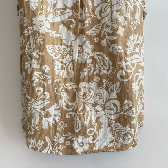 Women's Linen Blend Paisley Floral Top XL Coastal Lightweight Transitional - Picture 8 of 10